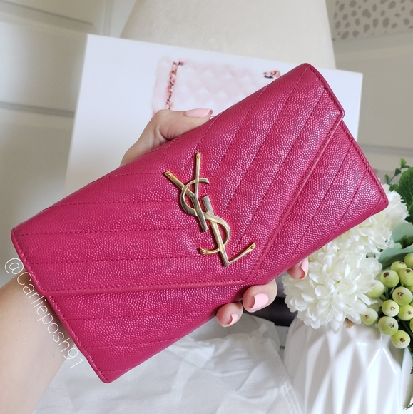 **SOLD** Authentic Pre-owned Yves Saint Laurent Grain De Poudre Envelope Wallet - Picture 4 of 16